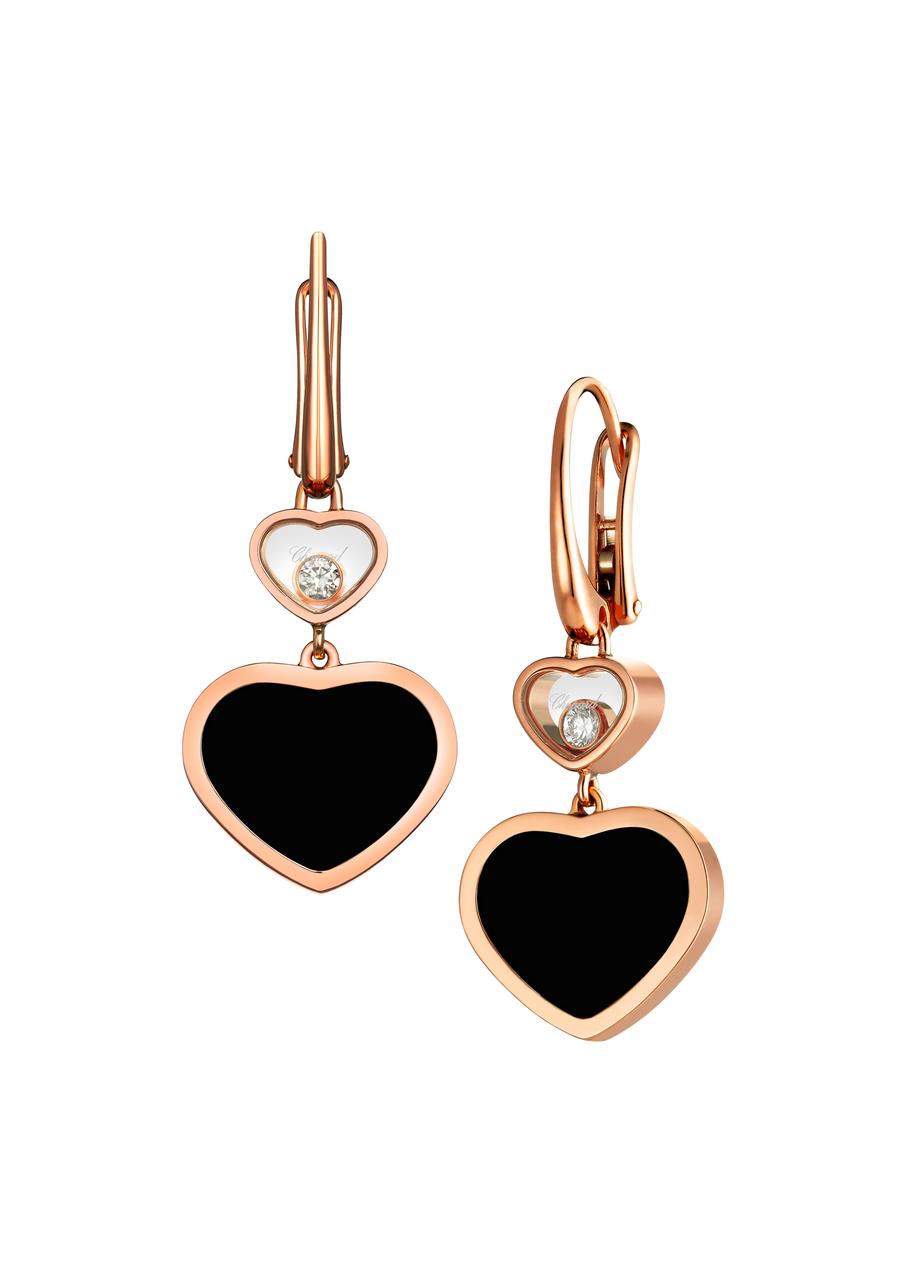Chopard Happy Hearts 18ct Rose Gold  Mother of Pearl Earrings 8374825310   thbakercouk